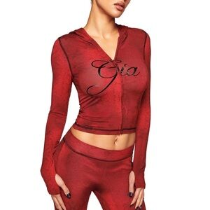 Red Women's Hooded Top